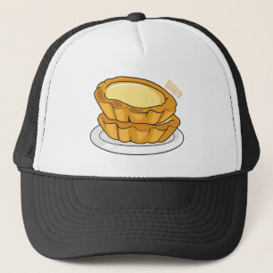 Egg tart cartoon illustration  trucker hat