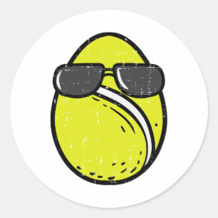 Egg Tennis Ll Sungles Easter Day Sports Men Women Classic Round Sticker