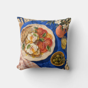 Egg Toast Olive Branch Mediterranean Breakfast Cushion