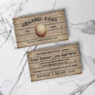 Egg Vintage Rustic Farm retro brown Business Card