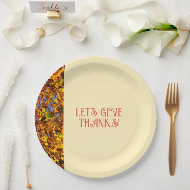 Egg White Family Gathering Happy Thanks giving  Paper Plate (Wedding)