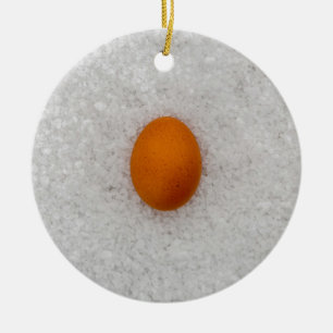 Egg with salt ceramic ornament