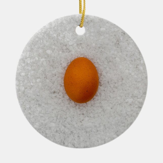 Egg with salt ceramic ornament (Front)