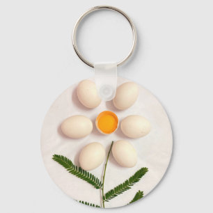 Egg Yolk Flower Key Ring
