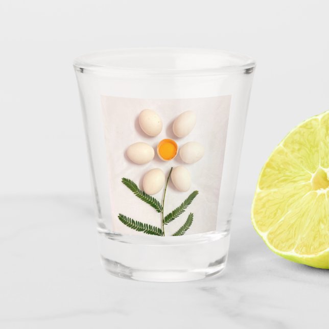 Egg Yolk Flower Shot Glass (Front)