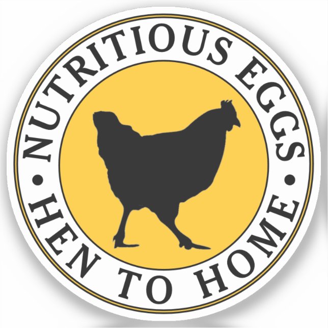 Egg Yolk Yellow with Hen Waterproof Vinyl Logo (Front)