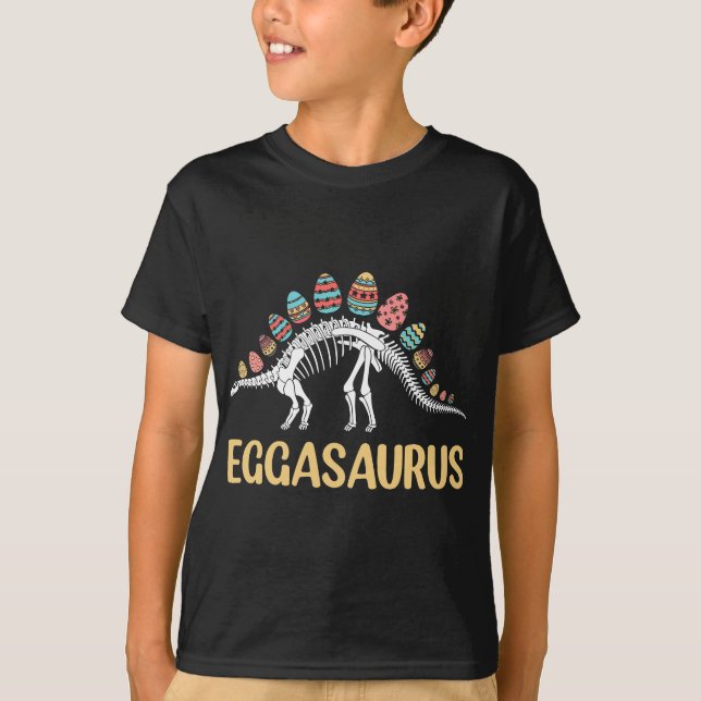 Eggasaurus Dinosaur easter eggs easter T-Shirt (Front)