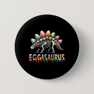Eggasaurus Easter Dinosaur Boys Kids Toddler Stego 6 Cm Round Badge