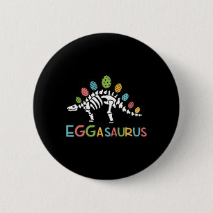 Eggasaurus Easter Stegosaurus Dinosaur Boys Kids T 6 Cm Round Badge