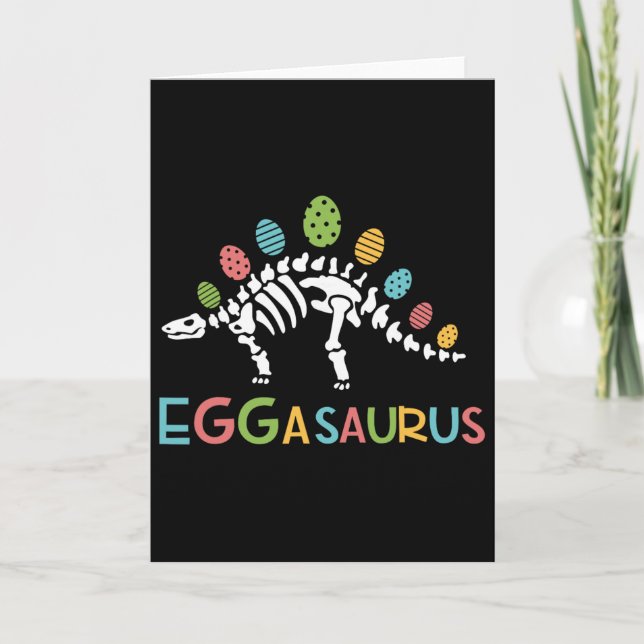 Eggasaurus Easter Stegosaurus Dinosaur Boys Kids T Card (Front)