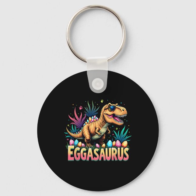 Eggasaurus Easter Stegosaurus Dinosaur Boys Kids T Key Ring (Front)