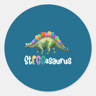Eggasaurus Easter Stegosaurus Egg Dinosaur Easter Classic Round Sticker