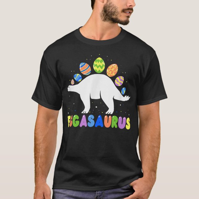 Eggasaurus Stegosaurus Easter Egg Dinosaur Funny E T-Shirt (Front)