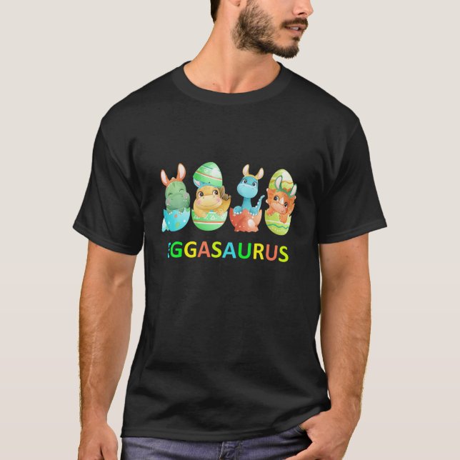 Eggasaurus Stegosaurus Easter Egg Dinosaur Funny E T-Shirt (Front)