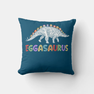 Eggasaurus Stegosaurus Egg Dinosaur Happy Easter Cushion