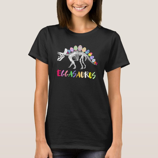 Eggasaurus Stegosaurus Egg Dinosaur Happy Easter D T-Shirt (Front)