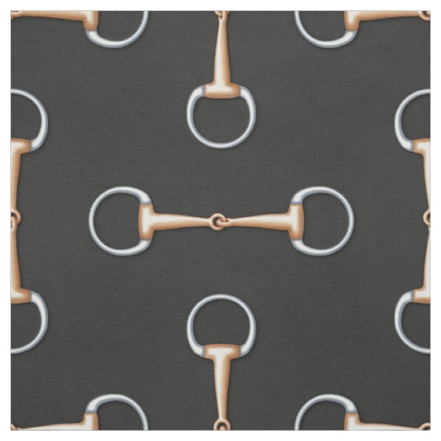 Eggbutt Snaffle Bit Equestrian (large scale) Fabric (Swatch)
