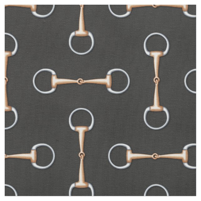 Eggbutt Snaffle Bit Equestrian (small scale) Fabric (Close Up)