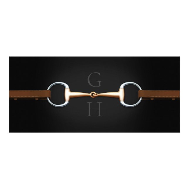 Eggbutt Snaffle Bit & Laced Reins Horse Business Rack Card (Front)