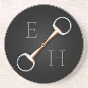 Eggbutt Snaffle Bit Monogrammed Equestrian Coaster