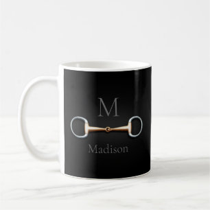 Eggbutt Snaffle Bit Monogrammed Equestrian Coffee Mug