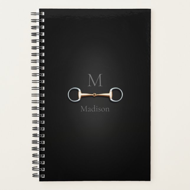 Eggbutt Snaffle Bit Monogrammed Equestrian Planner (Front)