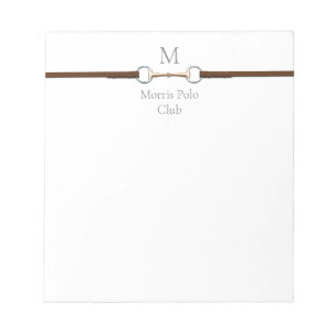 Eggbutt Snaffle Bit Monogrammed Euqestrian Notepad