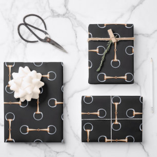 Eggbutt Snaffle Bits Equestrian Wrapping Paper Sheet