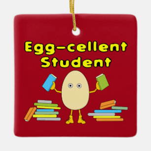 Eggcellent Student Ceramic Ornament