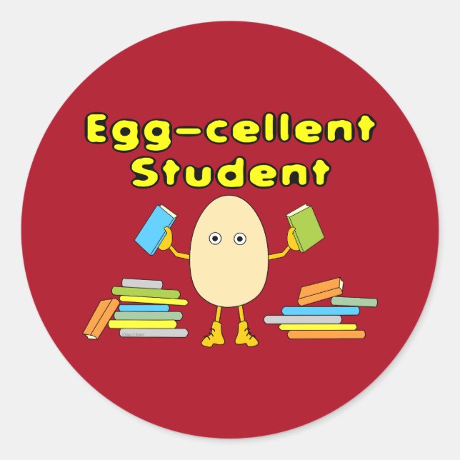 Eggcellent Student Classic Round Sticker (Front)
