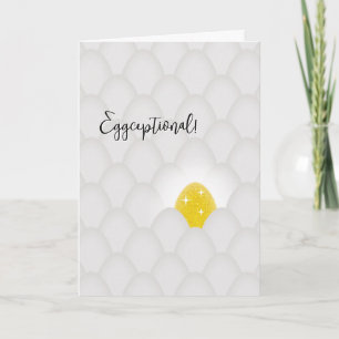Eggceptional! Yellow Glitter Egg Congratulations Card