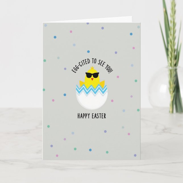 Eggcited To See You Easter Card (Front)