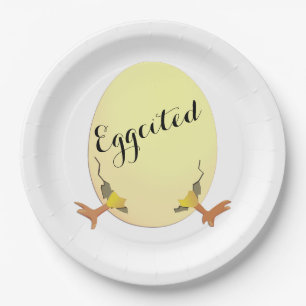 Eggcitement Add Baby Name Paper Plate