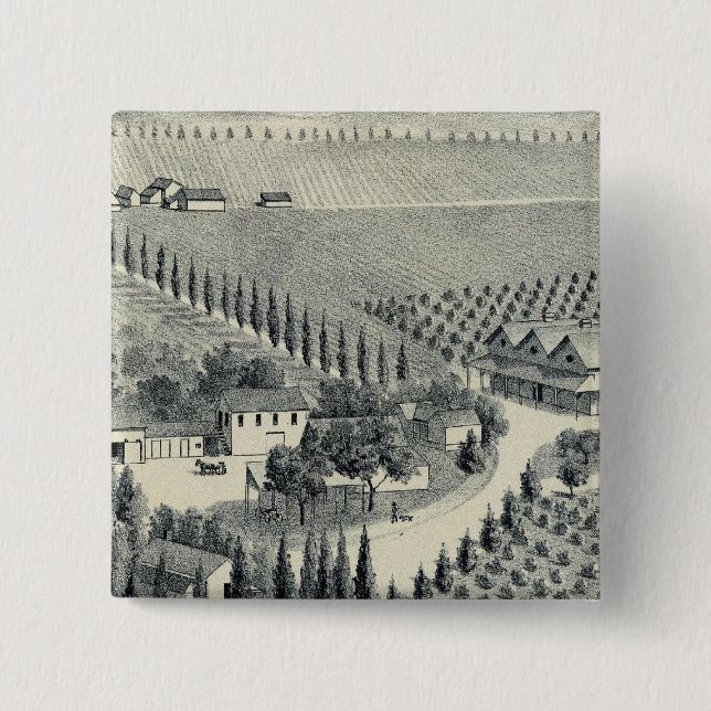 Eggers Vineyard, Fresno 15 Cm Square Badge (Front)