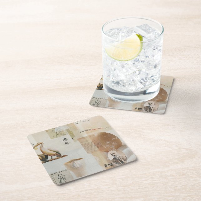 EggHead – Abstract Collage Coasters (Insitu)