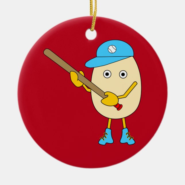 Egghead Baseball Egghead Ceramic Ornament (Front)