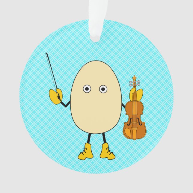 Egghead Violinist Ornament (Front)