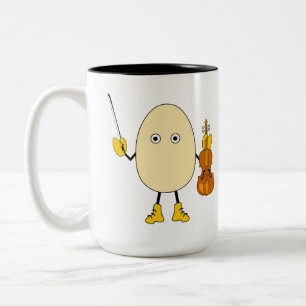 Egghead Violinist Two-Tone Coffee Mug