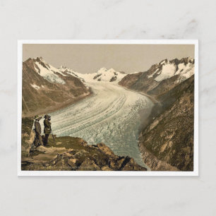 Eggishorn, Grand Aletsch Glacier, with Jungfrau, M Postcard