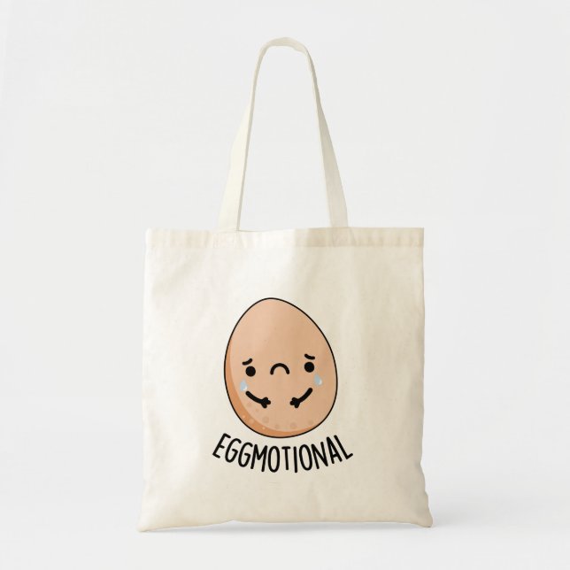 Eggmotional Funny Emotional Egg Pun  Tote Bag (Front)
