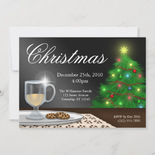 Eggnog and Cookies Christmas Invitations