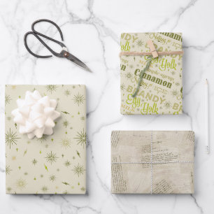 Eggnog Collection - Avocado Wrapping Paper Sheet