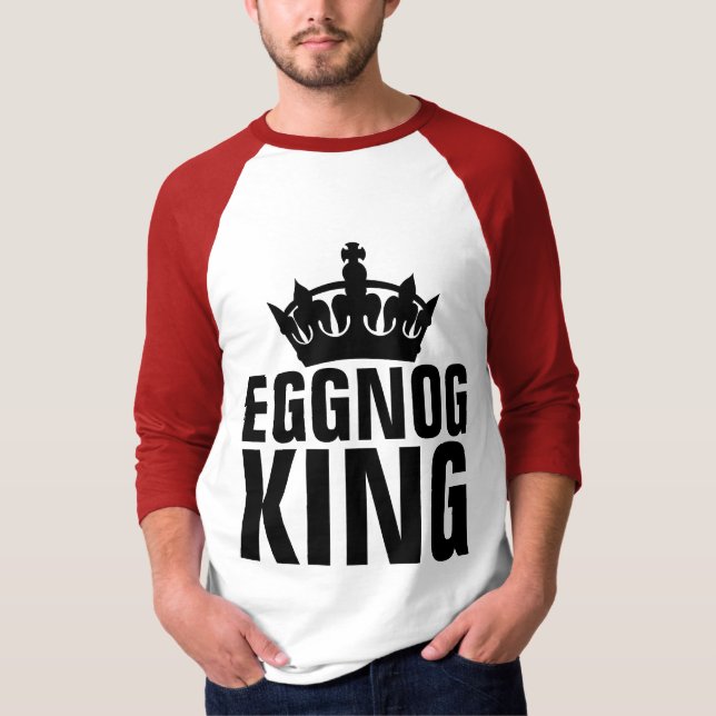 EGGNOG KING, Funny Men's Christmas T-Shirts (Front)