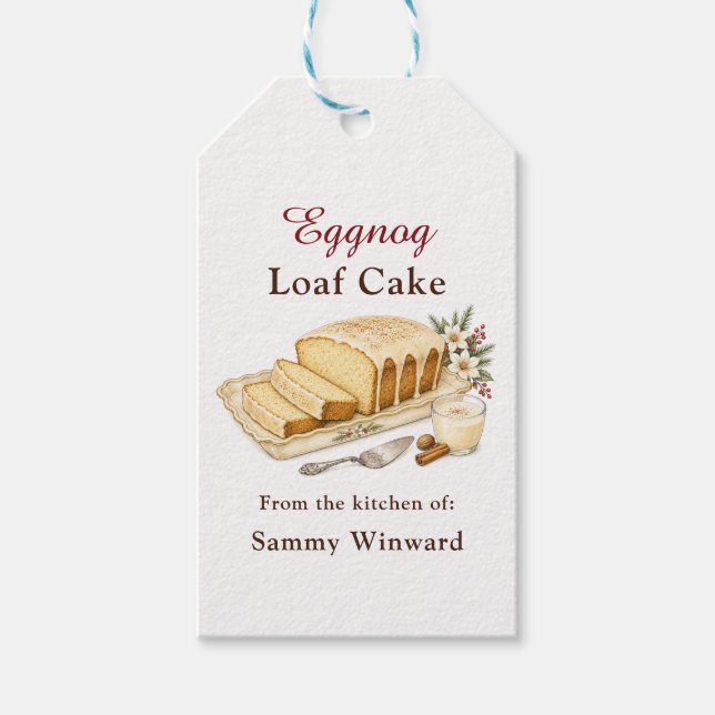 Eggnog Loaf Cake Gift Tags (Front)