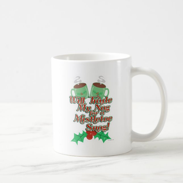 Eggnog Snog Cheeky Fun Holiday Slogan Coffee Mug (Right)