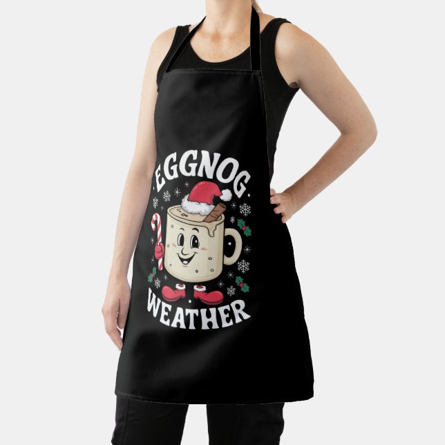 Eggnog Weather Christmas Retro Christmas Apron (Insitu)
