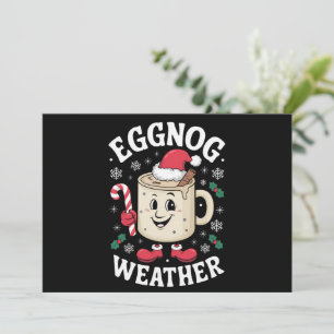 Eggnog Weather Christmas Retro Christmas Holiday Card