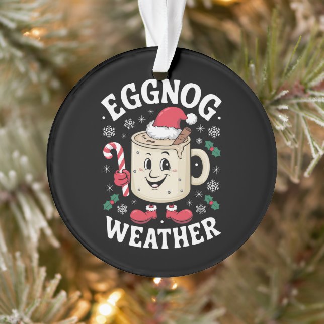 Eggnog Weather Christmas Retro Christmas Ornament (Tree)
