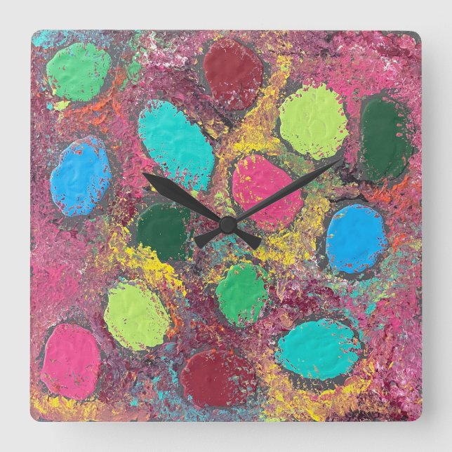 Eggnostic Square Wall Clock (Front)