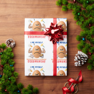 Eggomaniac - The Badass Egg!   Happy Easter Funny  Wrapping Paper